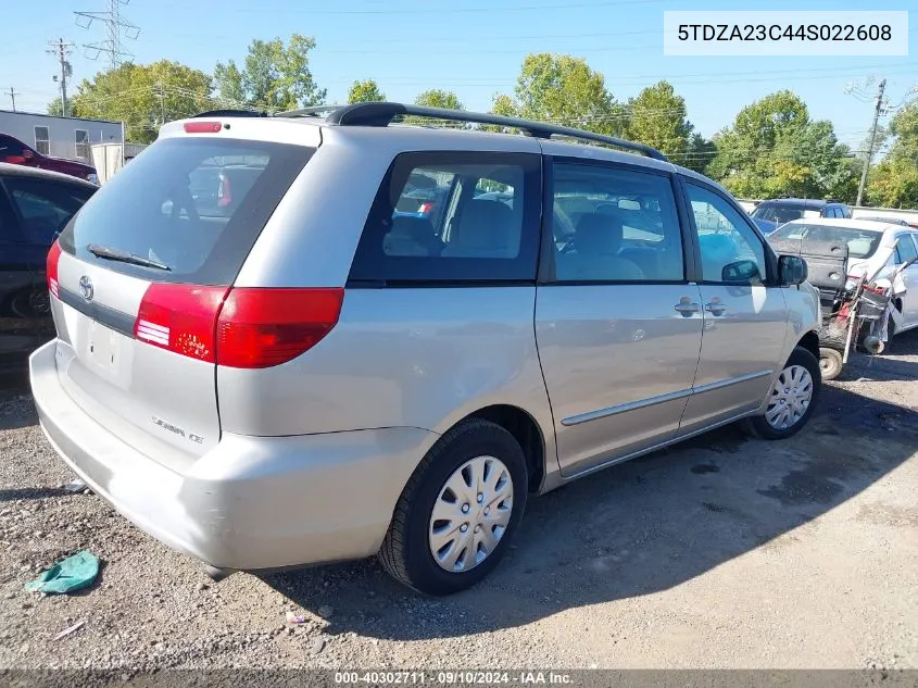 5TDZA23C44S022608 2004 Toyota Sienna Ce/Le