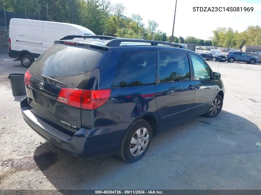 2004 Toyota Sienna Le VIN: 5TDZA23C14S081969 Lot: 40304726