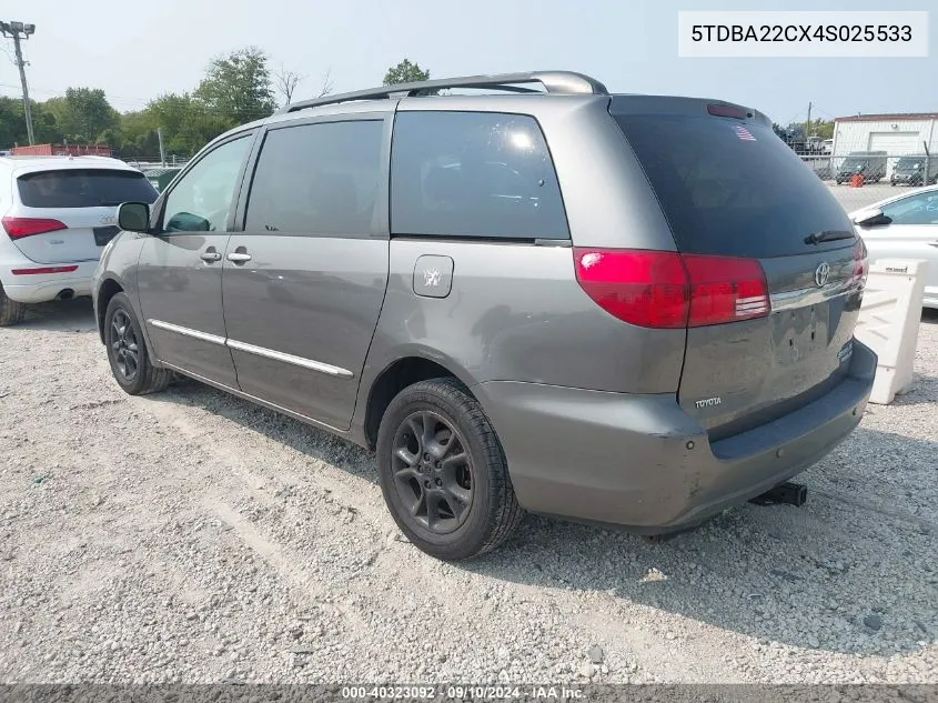 2004 Toyota Sienna Xle Limited VIN: 5TDBA22CX4S025533 Lot: 40323092