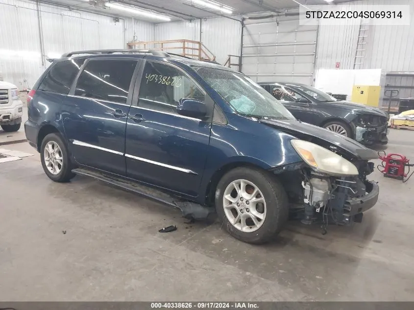 2004 Toyota Sienna Xle/Xle Limited VIN: 5TDZA22C04S069314 Lot: 40338626