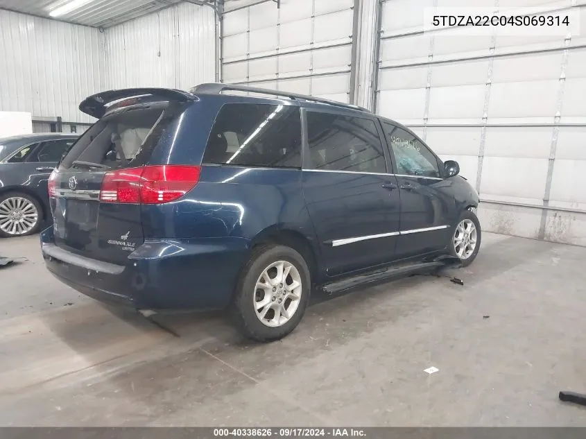 2004 Toyota Sienna Xle/Xle Limited VIN: 5TDZA22C04S069314 Lot: 40338626