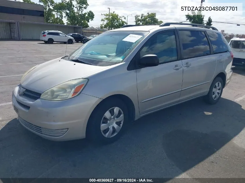 5TDZA23C04S087701 2004 Toyota Sienna Le