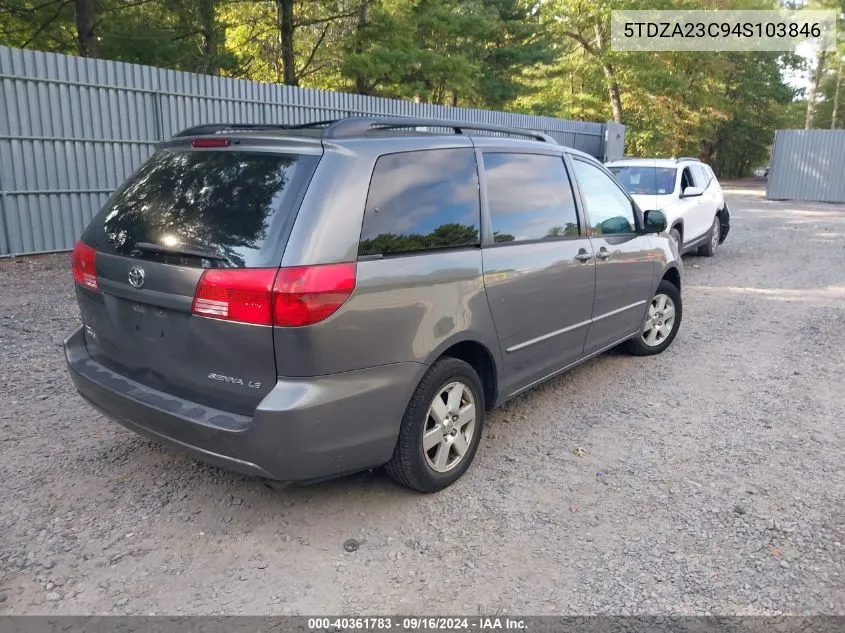 2004 Toyota Sienna Le VIN: 5TDZA23C94S103846 Lot: 40361783