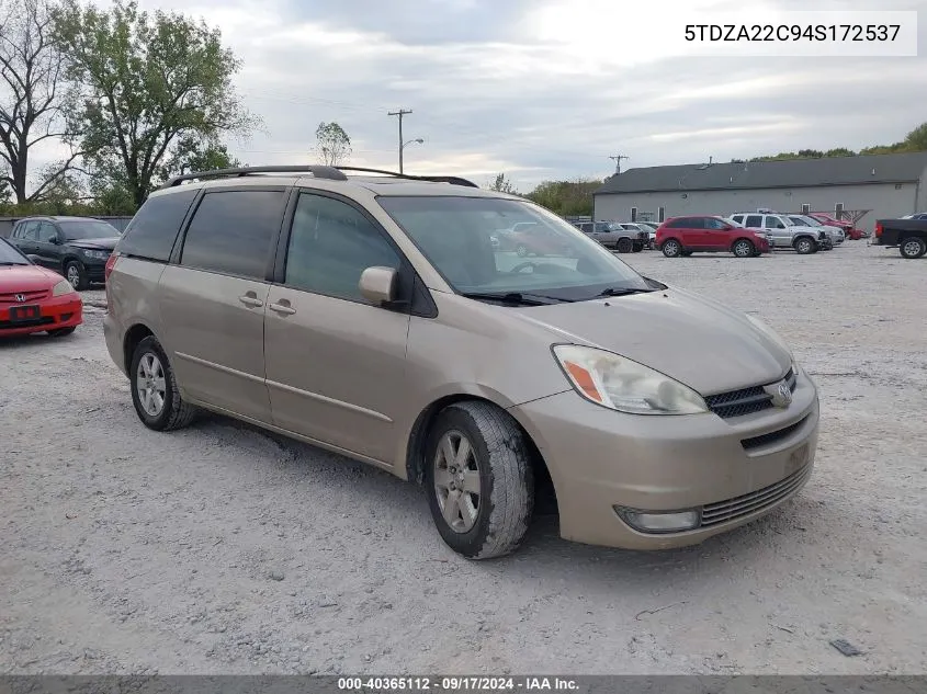 2004 Toyota Sienna Xle VIN: 5TDZA22C94S172537 Lot: 40365112