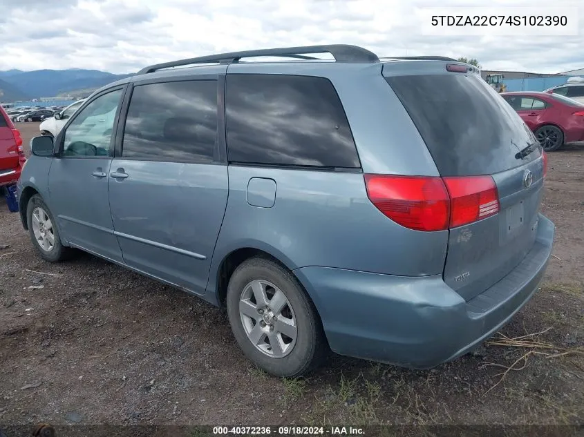 2004 Toyota Sienna Xle VIN: 5TDZA22C74S102390 Lot: 40372236