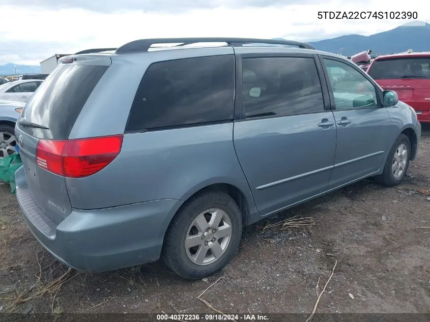 2004 Toyota Sienna Xle VIN: 5TDZA22C74S102390 Lot: 40372236