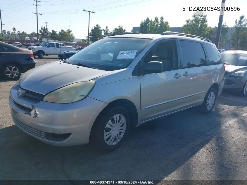 2004 Toyota Sienna Le VIN: 5TDZA23C84S100596 Lot: 40374971