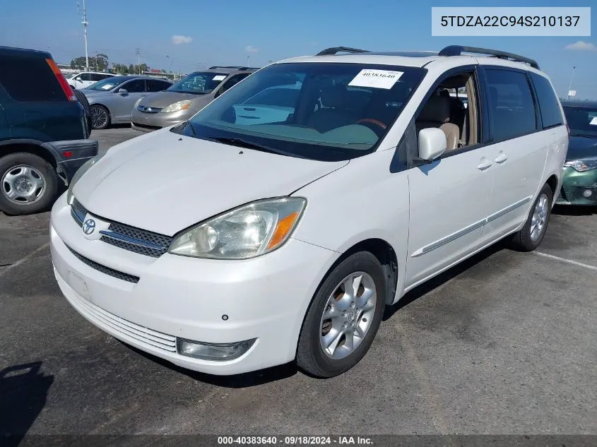 2004 Toyota Sienna Xle Limited VIN: 5TDZA22C94S210137 Lot: 40383640