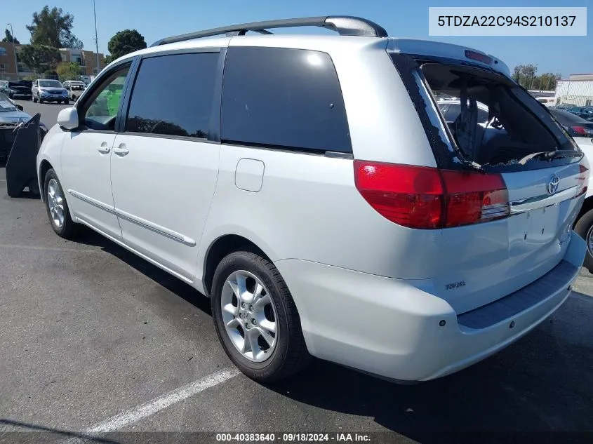 2004 Toyota Sienna Xle Limited VIN: 5TDZA22C94S210137 Lot: 40383640