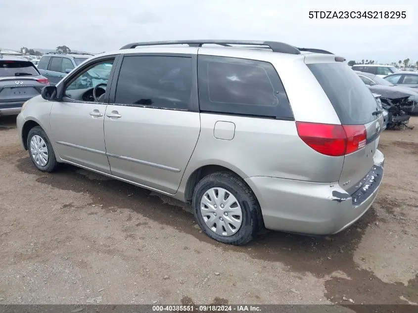 2004 Toyota Sienna Ce VIN: 5TDZA23C34S218295 Lot: 40385551