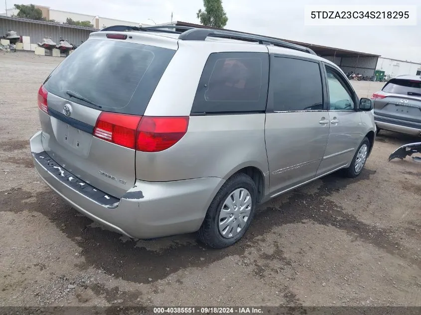 2004 Toyota Sienna Ce VIN: 5TDZA23C34S218295 Lot: 40385551