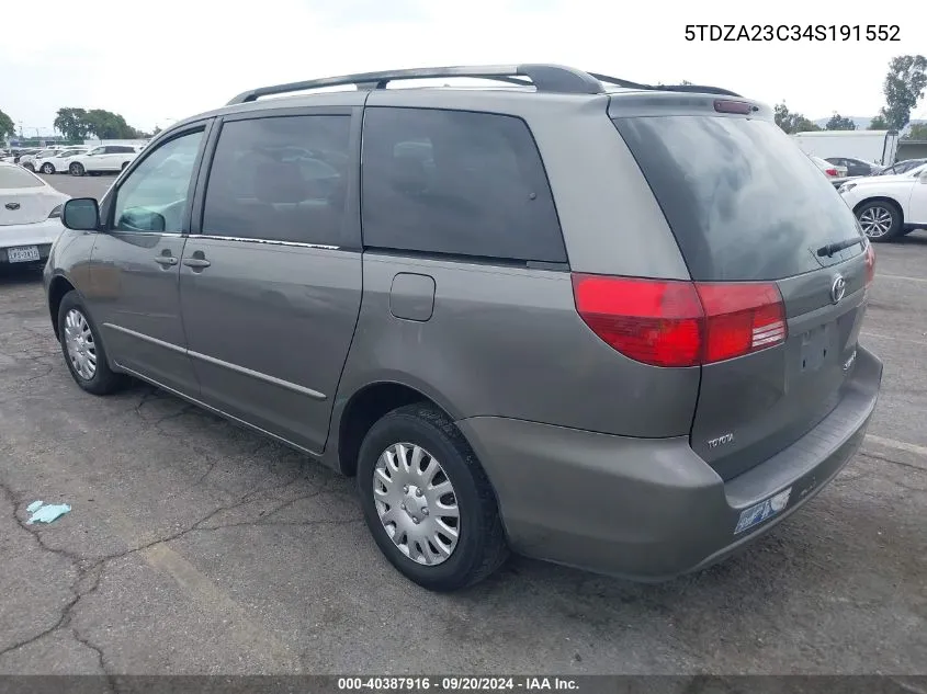 5TDZA23C34S191552 2004 Toyota Sienna Le