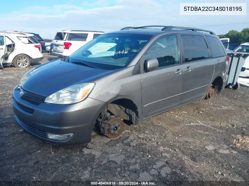 2004 Toyota Sienna Xle VIN: 5TDBA22C34S018195 Lot: 40406818