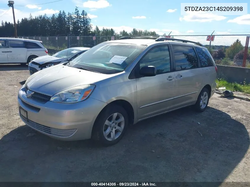 2004 Toyota Sienna Le VIN: 5TDZA23C14S209398 Lot: 40414305