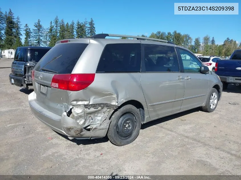 2004 Toyota Sienna Le VIN: 5TDZA23C14S209398 Lot: 40414305