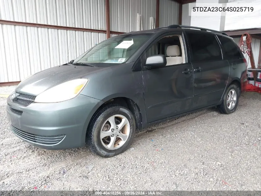 2004 Toyota Sienna Le VIN: 5TDZA23C64S025719 Lot: 40418256