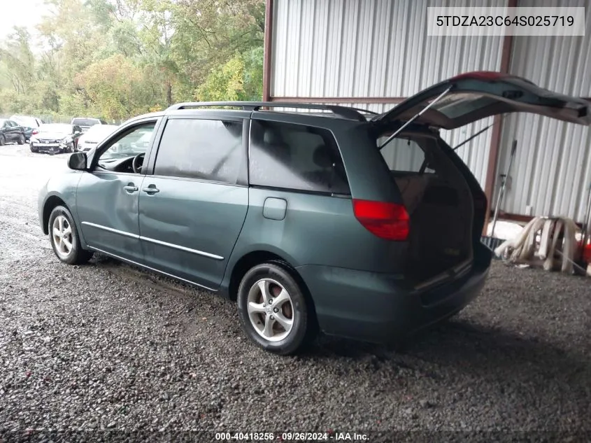 2004 Toyota Sienna Le VIN: 5TDZA23C64S025719 Lot: 40418256