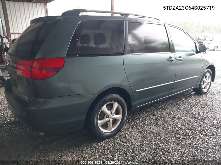 2004 Toyota Sienna Le VIN: 5TDZA23C64S025719 Lot: 40418256