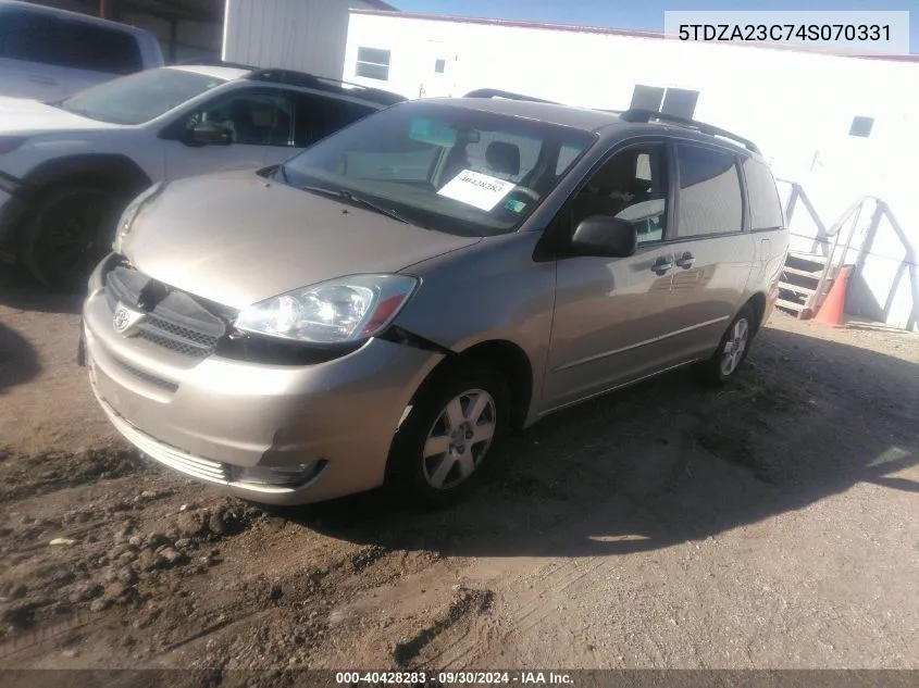 2004 Toyota Sienna Le VIN: 5TDZA23C74S070331 Lot: 40428283