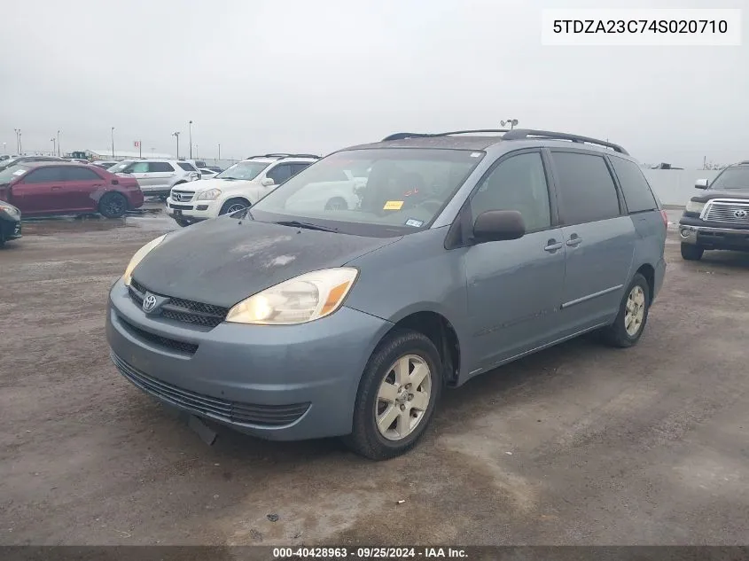 2004 Toyota Sienna Le VIN: 5TDZA23C74S020710 Lot: 40428963