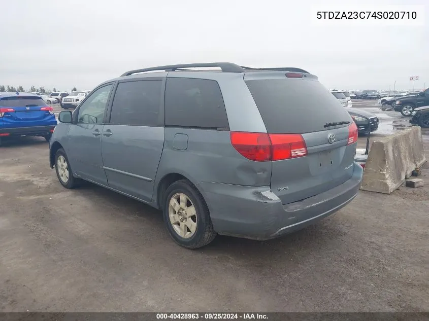 2004 Toyota Sienna Le VIN: 5TDZA23C74S020710 Lot: 40428963