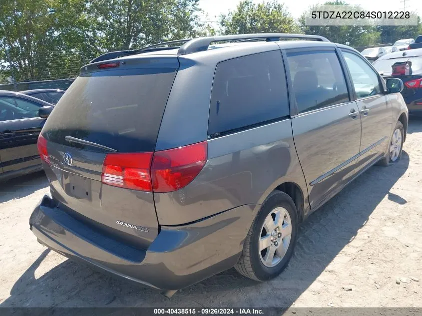 2004 Toyota Sienna Xle/Xle Limited VIN: 5TDZA22C84S012228 Lot: 40438515