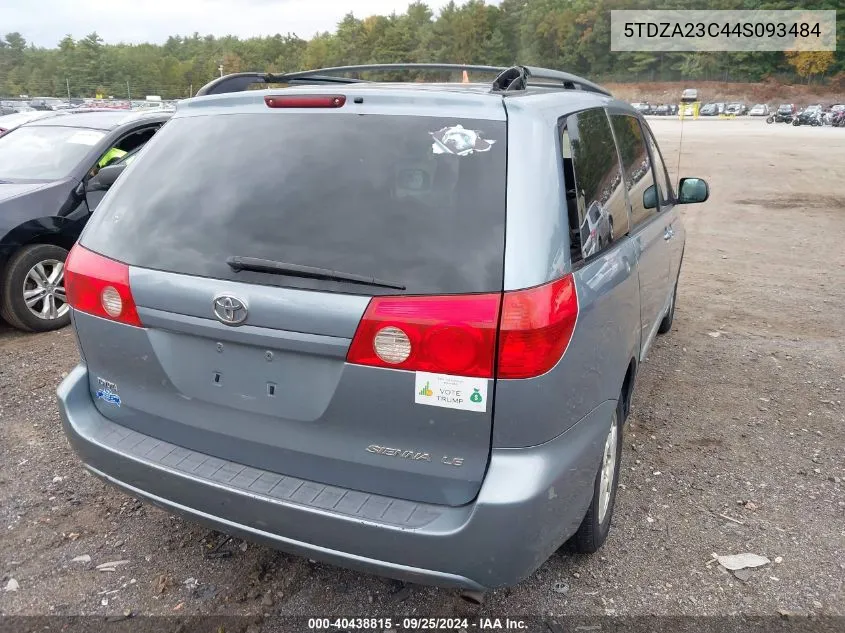 2004 Toyota Sienna Le VIN: 5TDZA23C44S093484 Lot: 40438815