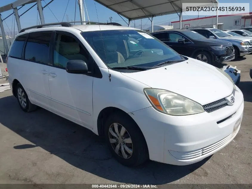 2004 Toyota Sienna Le VIN: 5TDZA23C74S156934 Lot: 40442646