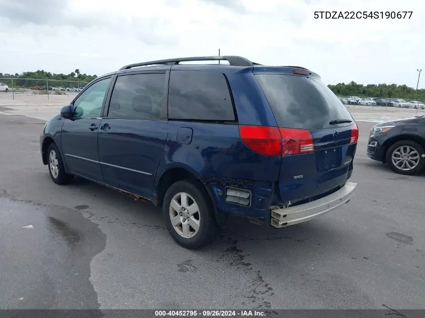 5TDZA22C54S190677 2004 Toyota Sienna Xle