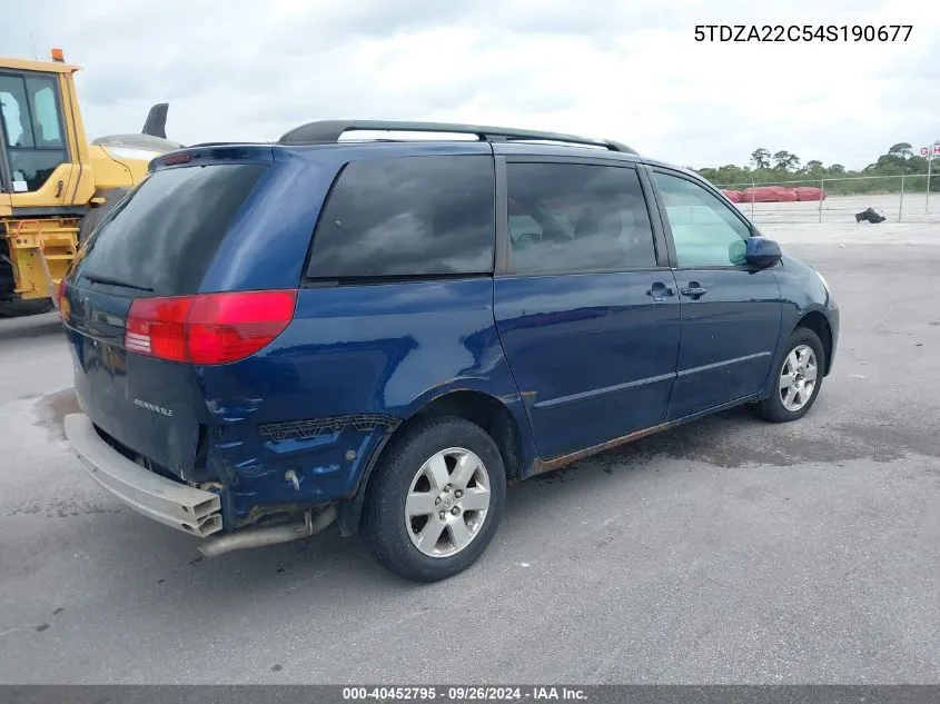 2004 Toyota Sienna Xle VIN: 5TDZA22C54S190677 Lot: 40452795