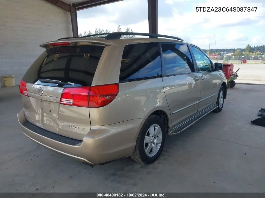 2004 Toyota Sienna Le VIN: 5TDZA23C64S087847 Lot: 40490182