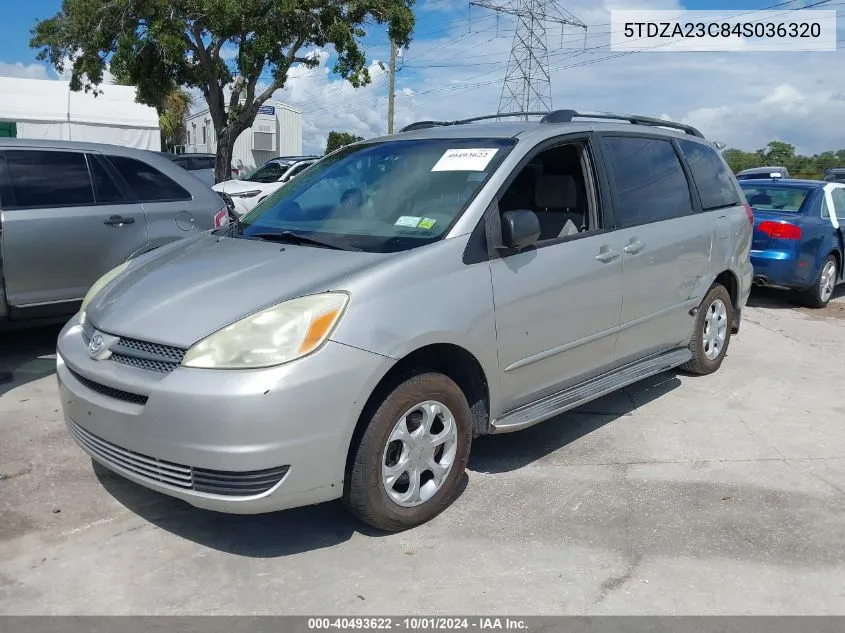 2004 Toyota Sienna Ce VIN: 5TDZA23C84S036320 Lot: 40493622