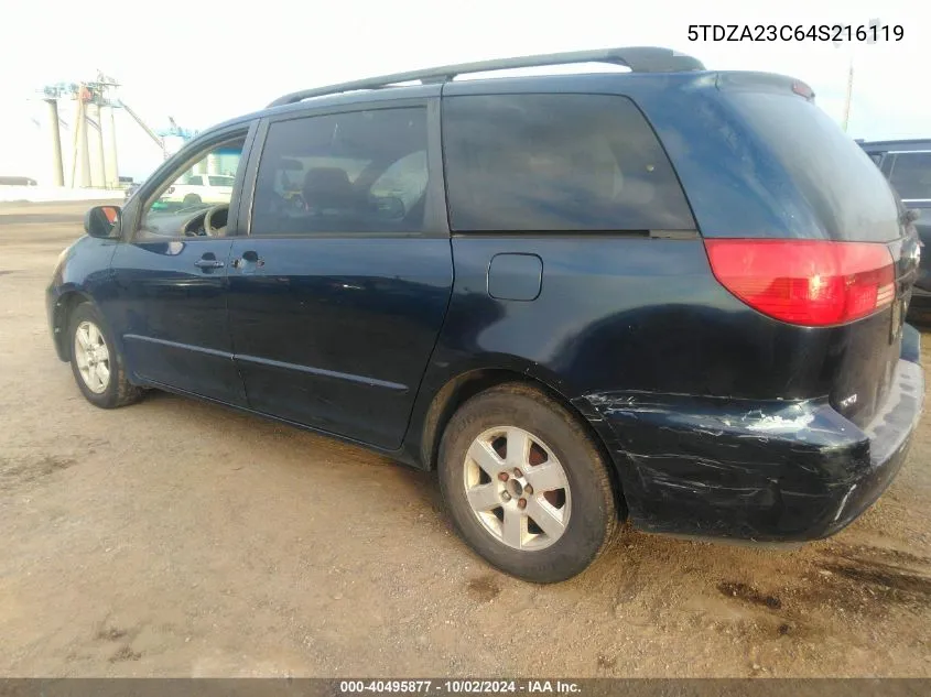 2004 Toyota Sienna Le VIN: 5TDZA23C64S216119 Lot: 40495877