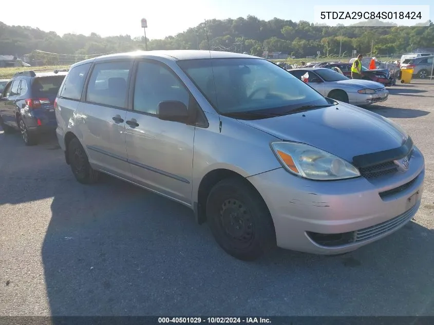 5TDZA29C84S018424 2004 Toyota Sienna Ce