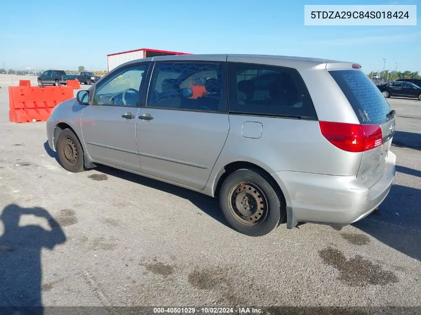 5TDZA29C84S018424 2004 Toyota Sienna Ce