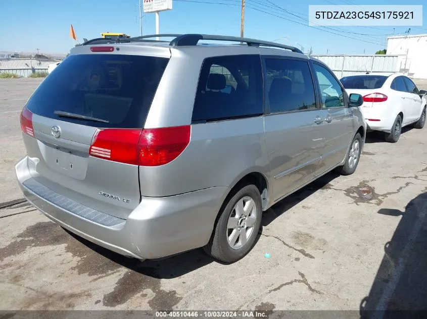 2004 Toyota Sienna Le VIN: 5TDZA23C54S175921 Lot: 40510446