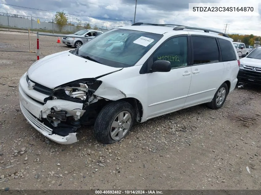 2004 Toyota Sienna Le VIN: 5TDZA23C34S164870 Lot: 40592482