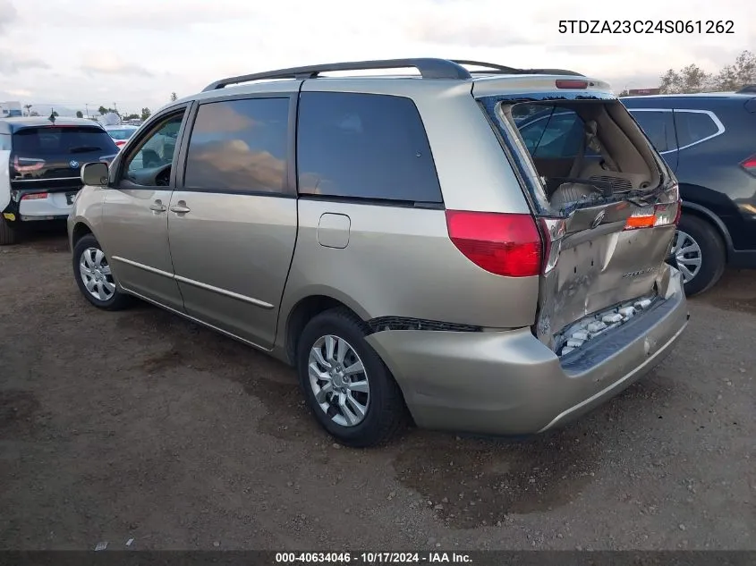 2004 Toyota Sienna Le VIN: 5TDZA23C24S061262 Lot: 40634046