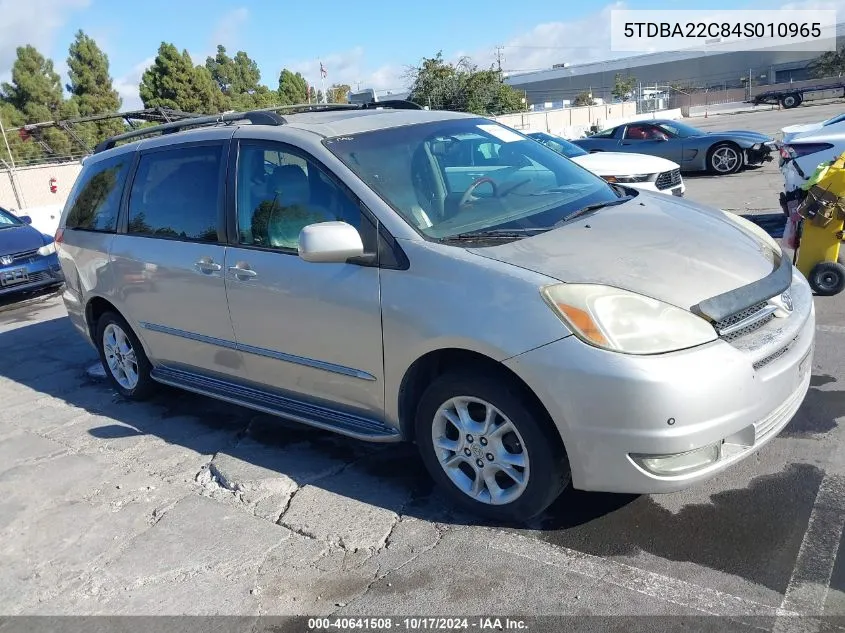 2004 Toyota Sienna Xle Limited VIN: 5TDBA22C84S010965 Lot: 40641508