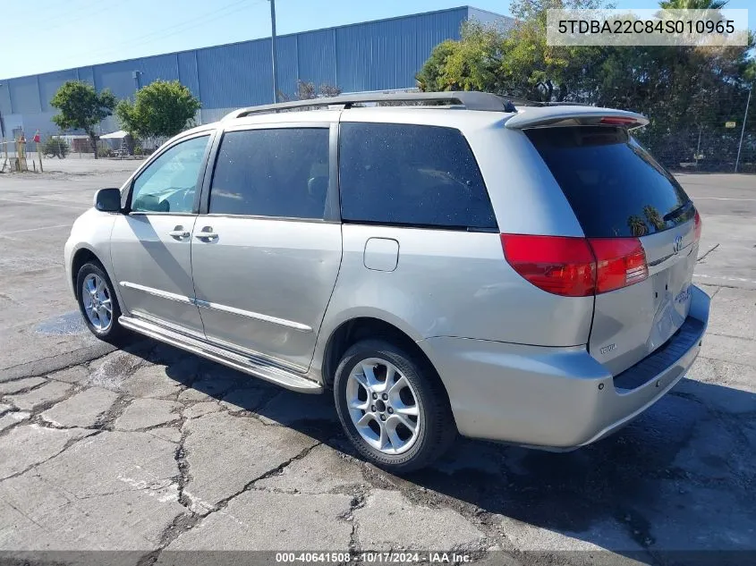 2004 Toyota Sienna Xle Limited VIN: 5TDBA22C84S010965 Lot: 40641508