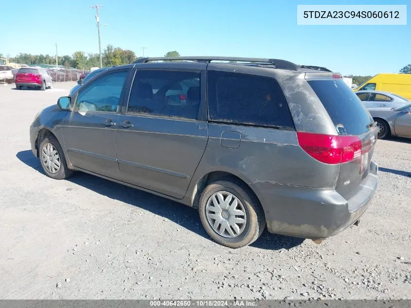 2004 Toyota Sienna Le VIN: 5TDZA23C94S060612 Lot: 40642650