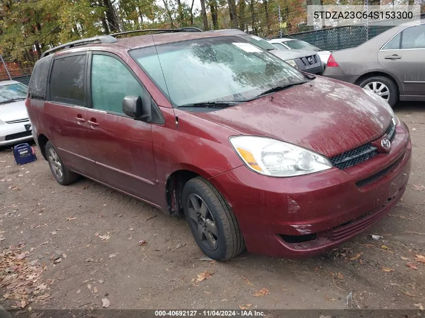 2004 Toyota Sienna Le VIN: 5TDZA23C64S153300 Lot: 40692127