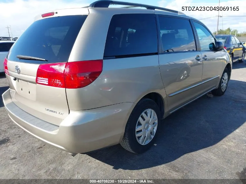 2004 Toyota Sienna Le VIN: 5TDZA23C04S069165 Lot: 40708230