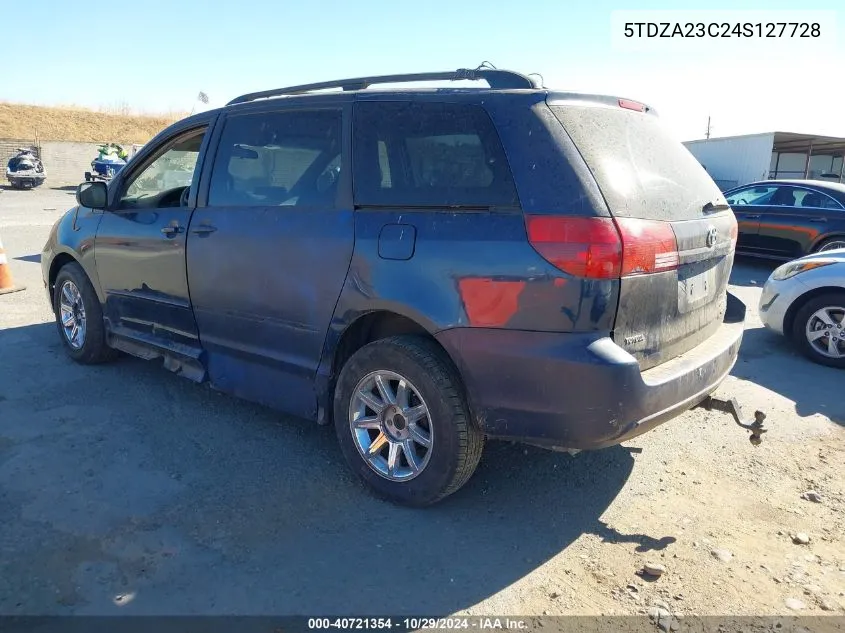 2004 Toyota Sienna Le VIN: 5TDZA23C24S127728 Lot: 40721354