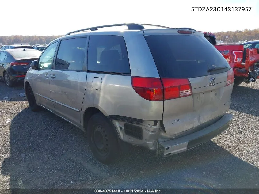 2004 Toyota Sienna Le VIN: 5TDZA23C14S137957 Lot: 40751418