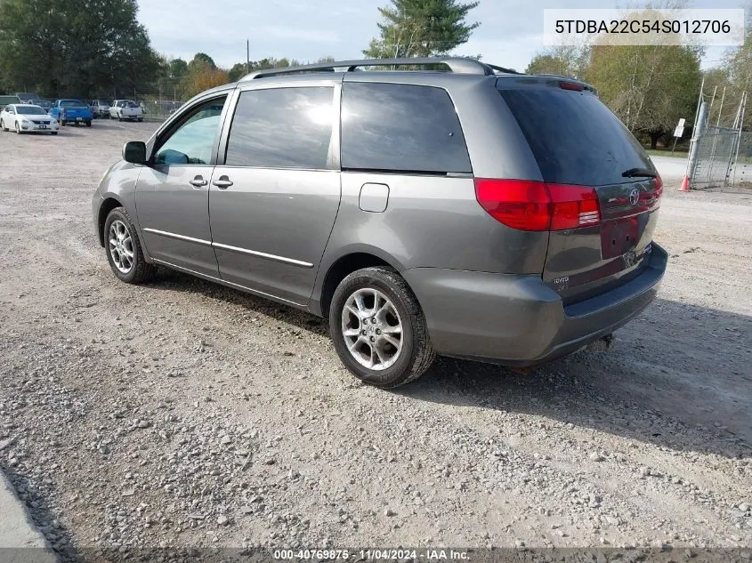 2004 Toyota Sienna Xle/Xle Limited VIN: 5TDBA22C54S012706 Lot: 40769875