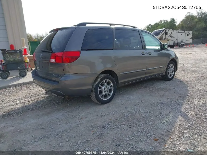 2004 Toyota Sienna Xle/Xle Limited VIN: 5TDBA22C54S012706 Lot: 40769875