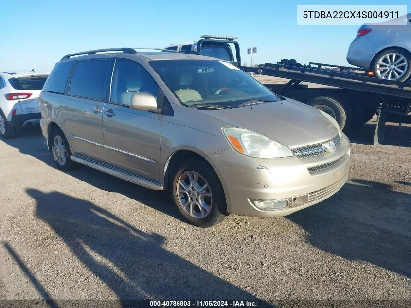 2004 Toyota Sienna Xle Limited VIN: 5TDBA22CX4S004911 Lot: 40786803