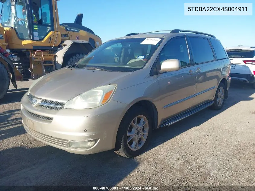 2004 Toyota Sienna Xle Limited VIN: 5TDBA22CX4S004911 Lot: 40786803