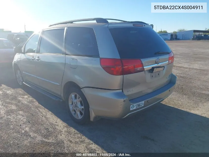 2004 Toyota Sienna Xle Limited VIN: 5TDBA22CX4S004911 Lot: 40786803